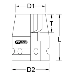 KS TOOLS 1/2" Sechskant-Kraft-Stecknuss kurz 18 mm - 515.1018
