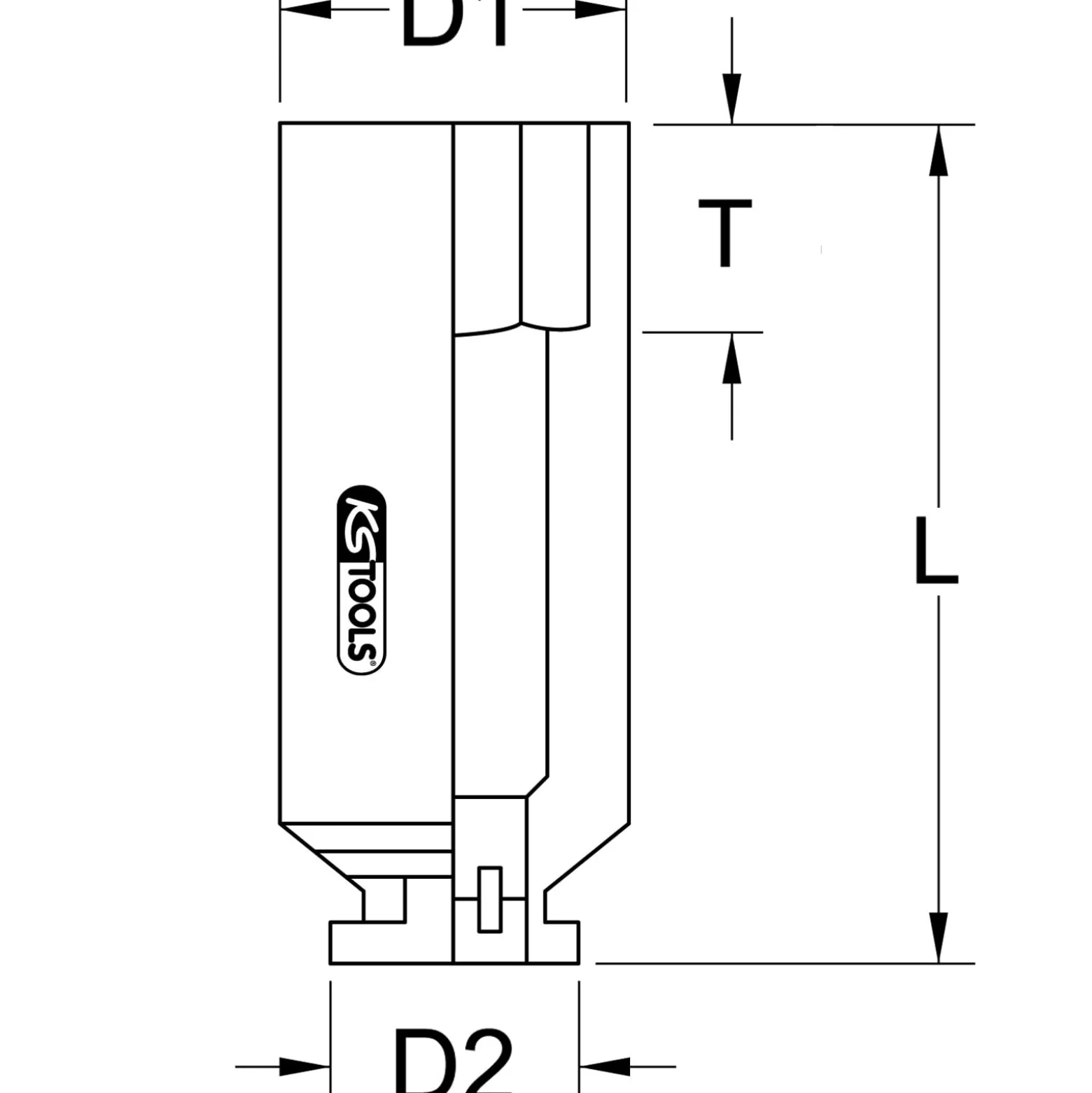 KS TOOLS 1/2" Sechskant-Kraft-Stecknuss lang 19 mm - 515.1119