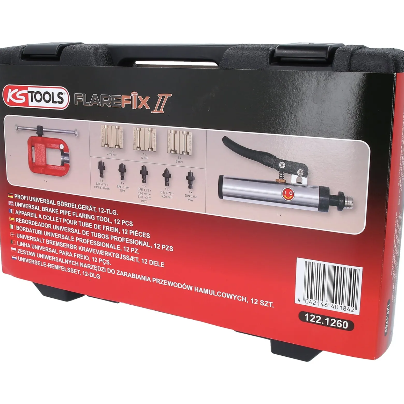 KS TOOLS Universal-Bördelgerät-Satz 11tlg.Flarefix II - 122.1260