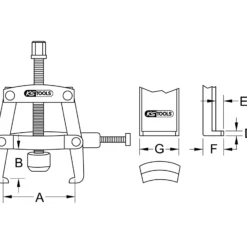 KS TOOLS Universal-Lagerring-Abzieher 2-armig mit Spannbügel 90 mm - 700.1260