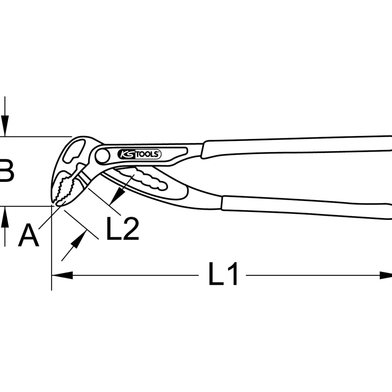 KS TOOLS Wasserpumpenzange mit Druckknopfverstellung 300 mm - 115.2012