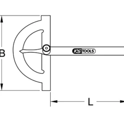 KS TOOLS Winkelgradmesser mit offenen Bogen 300 mm - 300.0643