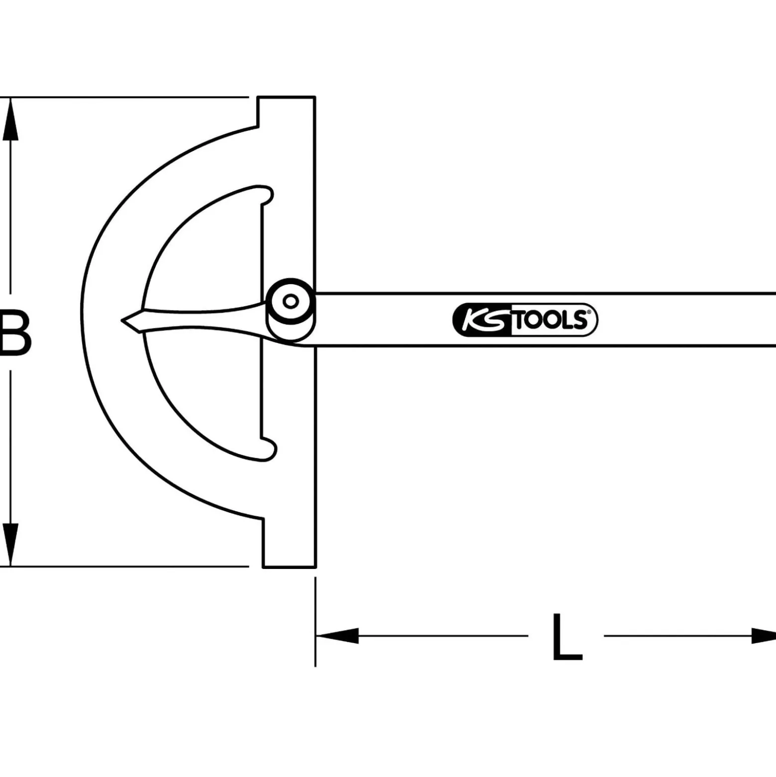 KS TOOLS Winkelgradmesser mit offenen Bogen 300 mm - 300.0643