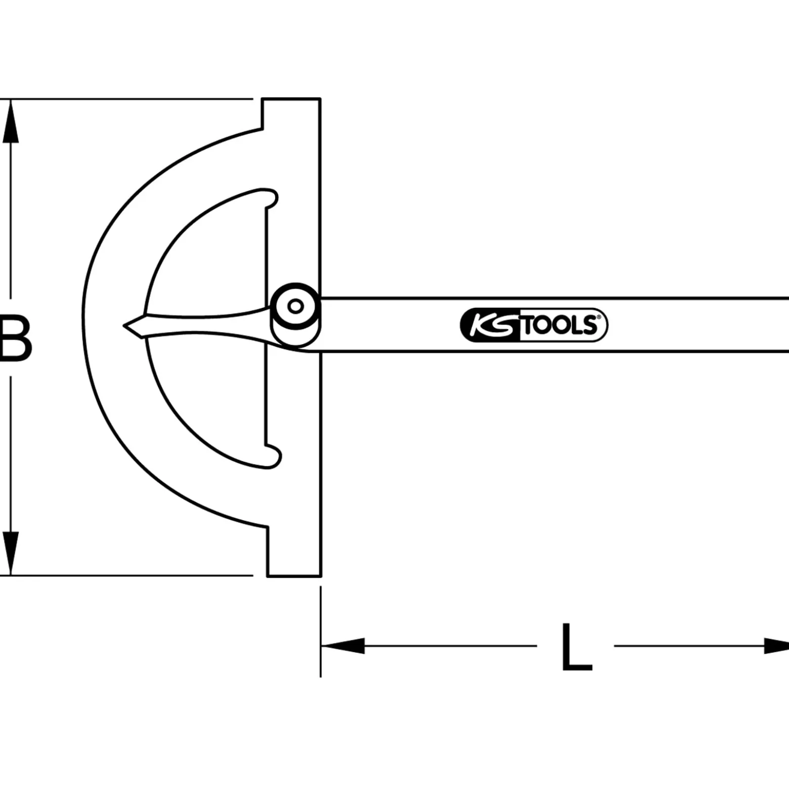 KS TOOLS Winkelgradmesser mit offenen Bogen 200 mm - 300.0642