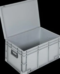 Ku.-Koffer L600xB400xH333mm PP 2 Griffe Schiebeverschluss grau 62,2l LOCKWEILER