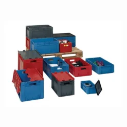 LA-KA-PE Transportstapelbehälter L600xB400xH420mm - VTK 600/420-0 ROT