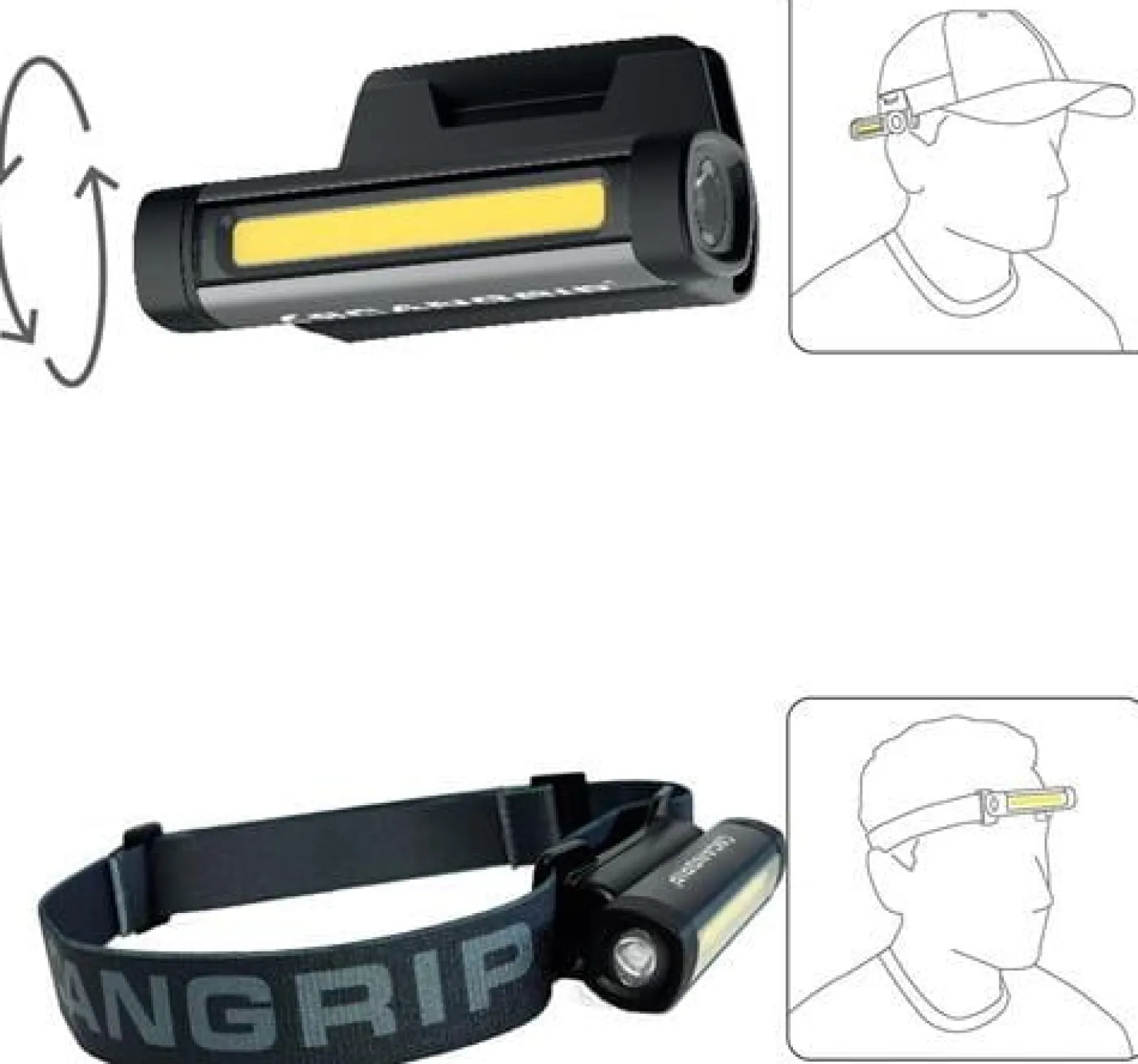 LED-Taschenlampe FLEX WEAR KIT 75-150 lm m.Stirnband/Mützenhalterung Li-Ion