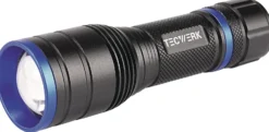 LED-Taschenlampe 150-500 lm 3xAAA 100/170m schwarz TECWERK