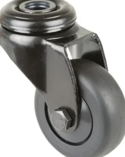 Lenkrolle D.50mm Trgf.50kg m.Rückenloch Ku.Kugell.Gum.schwarz BS ROLLEN