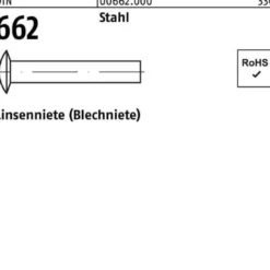 Linsenniete DIN 662 3x 6 Stahl 1000 Stück