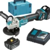 Makita DGA519RTJ Akku-Winkelschleifer Ø 125 mm 18 V / 2x 5,0 Ah Akku + Ladegerät im Makpac