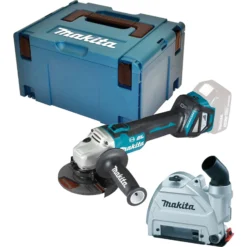 Makita DGA514ZJU1 Akku-Winkelschleifer Ø 125 mm 18 V Solo mit Bluetooth und Absaughaube im Makpac