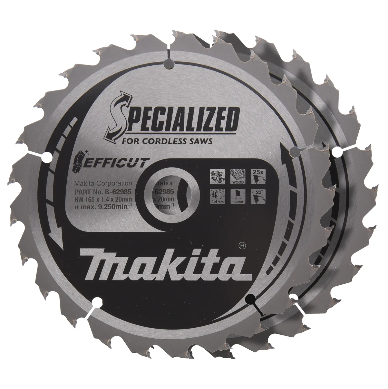 Makita EFFICUT Sägeb.165x20x25Z 2Stk. - B-62985-2