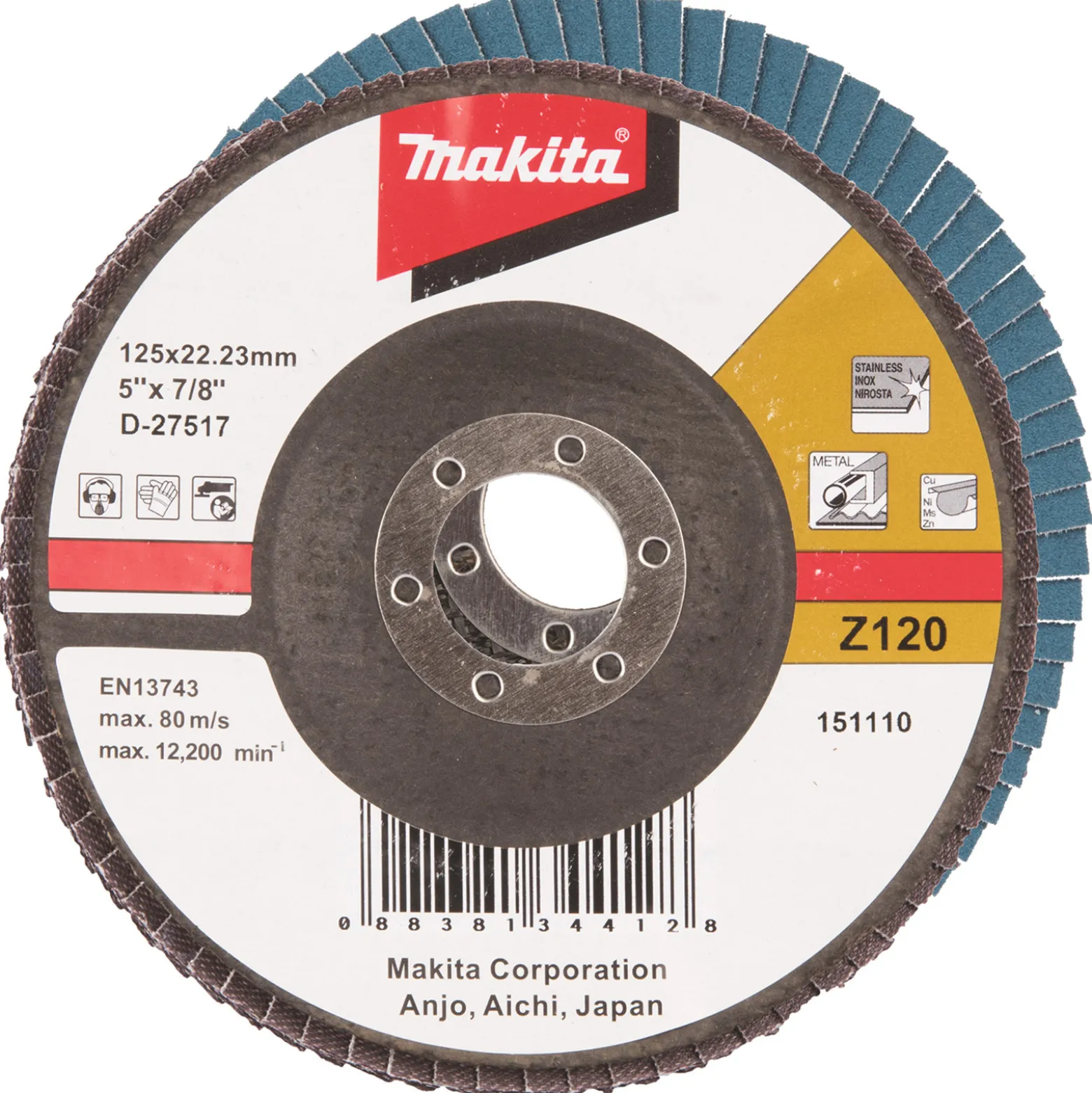 Makita Fächerschleifscheibe 125 mm Z120 - D-27517