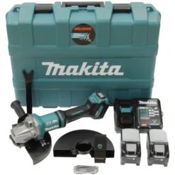 Makita GA038GT206 Akku-Winkelschleifer 40V max. / 2x 5,0 Ah Akku + Schnellladegerät im Transportkoffer + Side-Kick