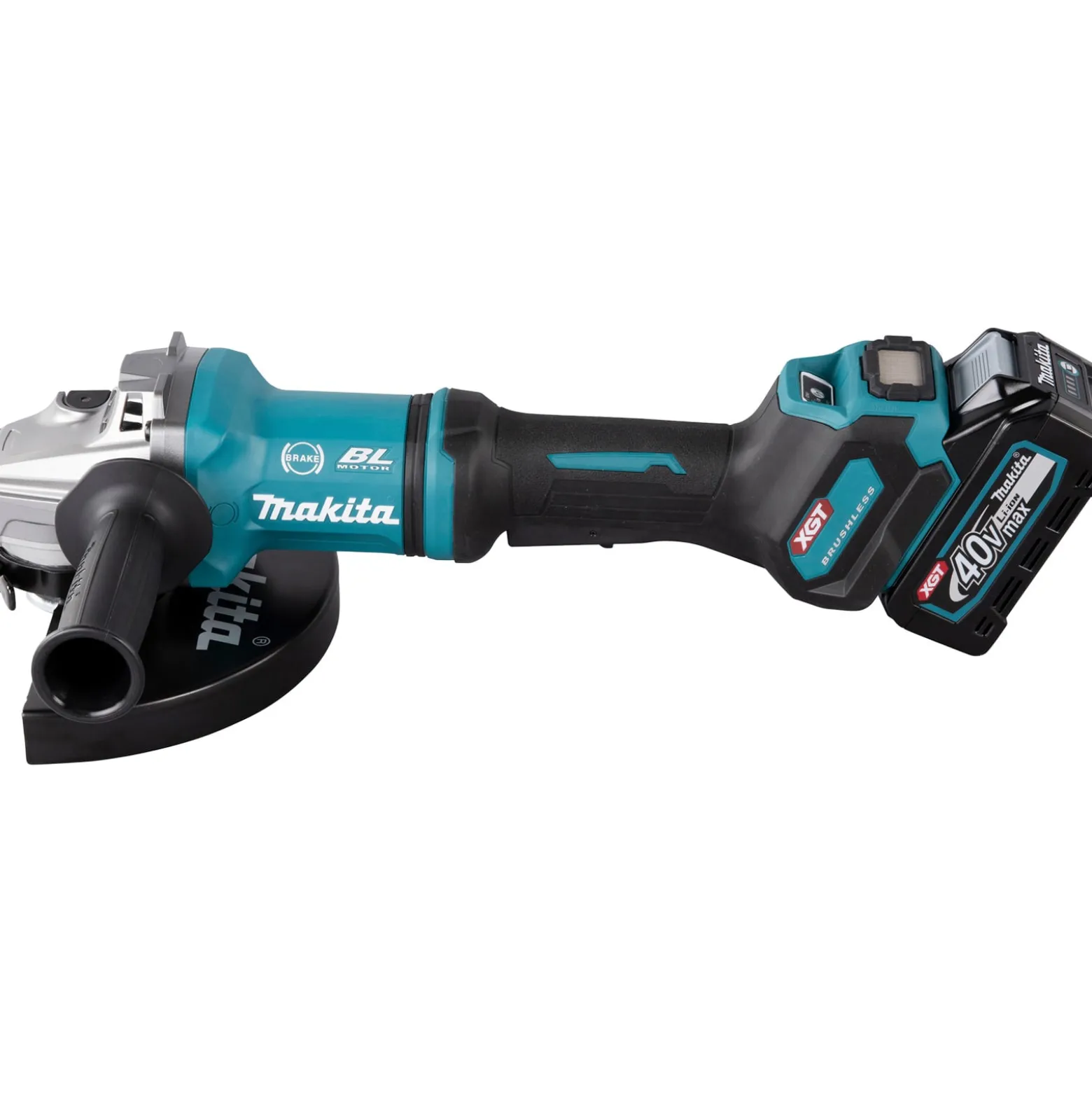 Makita GA038GT206 Akku-Winkelschleifer 40V max. / 2x 5,0 Ah Akku + Schnellladegerät im Transportkoffer + Side-Kick