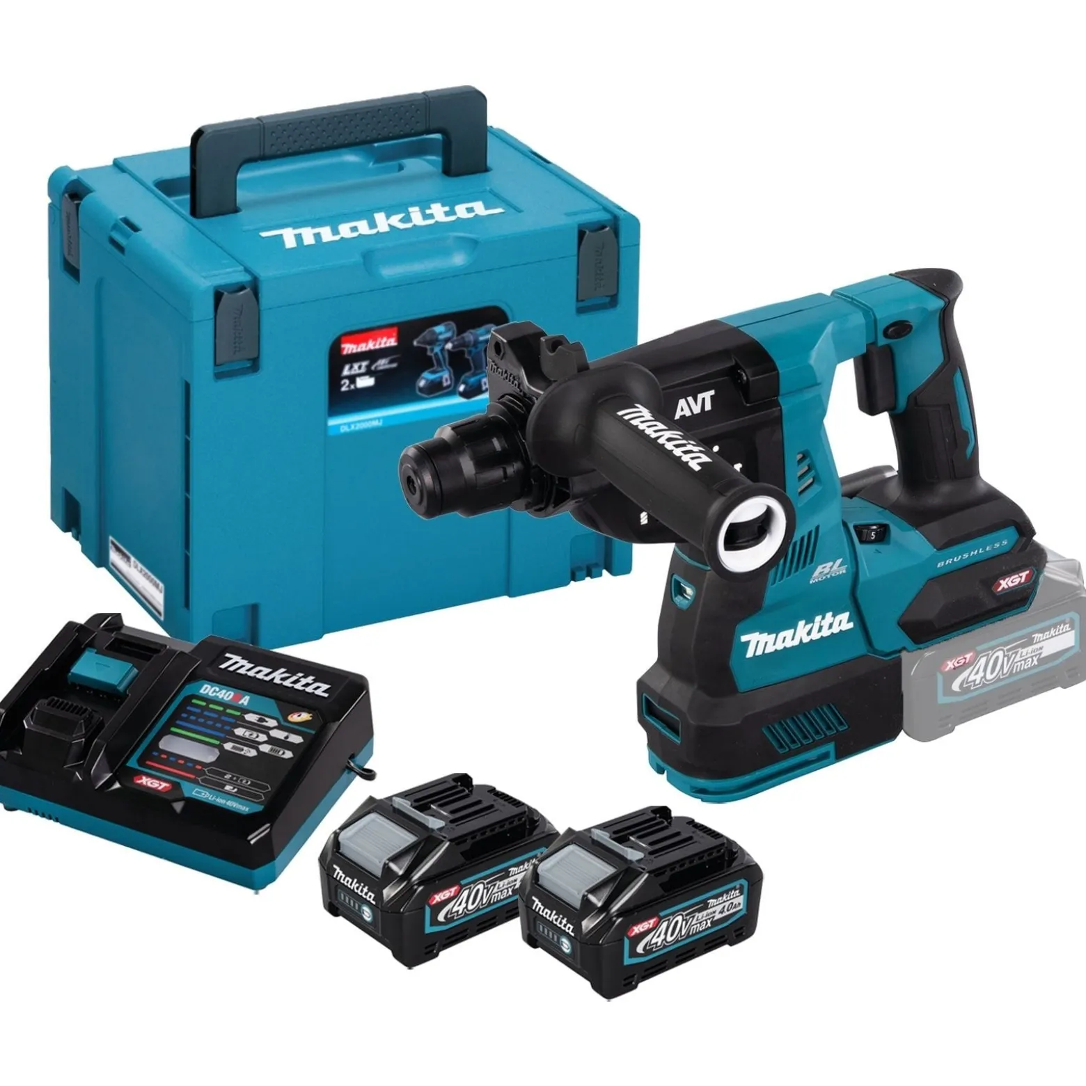 Makita HR003GM201 Akku-Kombihammer 40V / 2x 4,0 Ah Akku + Ladegerät im Makpac