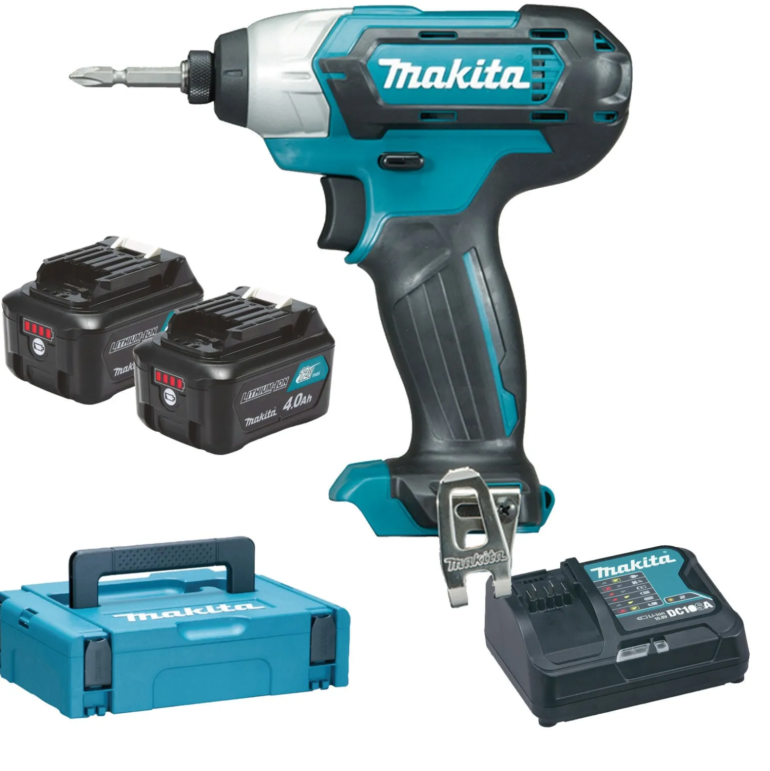 Makita TD110DSMJ Akku-Schlagschrauber 12 V / 2 x 4,0 Ah Akku + Ladegerät im Makpac