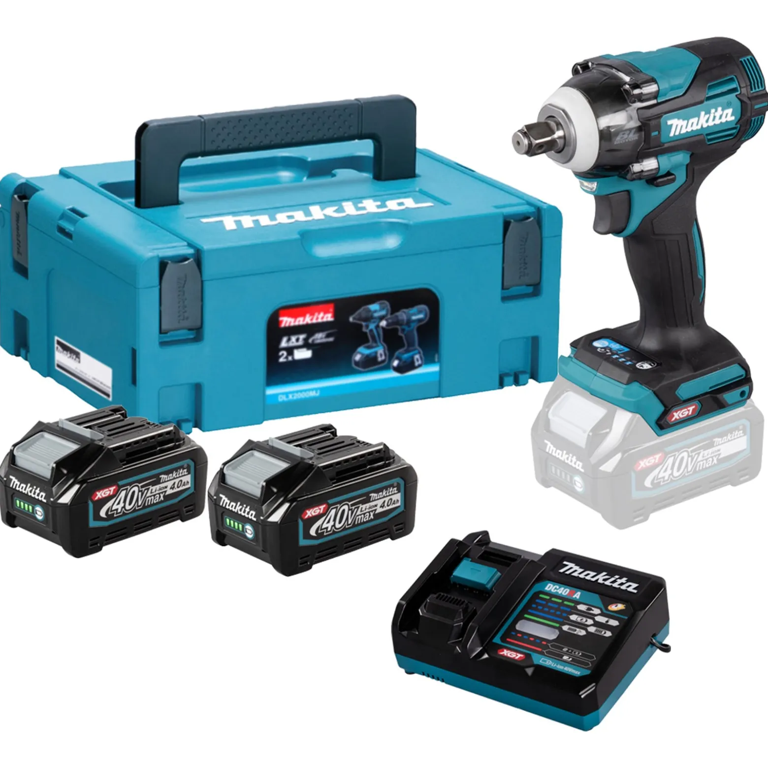 Makita TW004GD201 Akku-Schlagschrauber 40V max. / 2x 2,5 Ah Akku + Ladegerät im Makpac