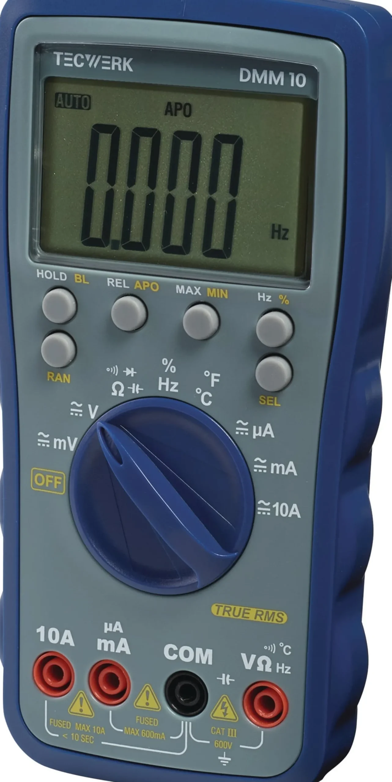 Multimeter DMM 10 0-600V AC/DC TRUE RMS TECWERK