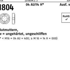 Nutmutter DIN 1804 M 50 x 1,5 Automatenstahl/14 H 10 Stück