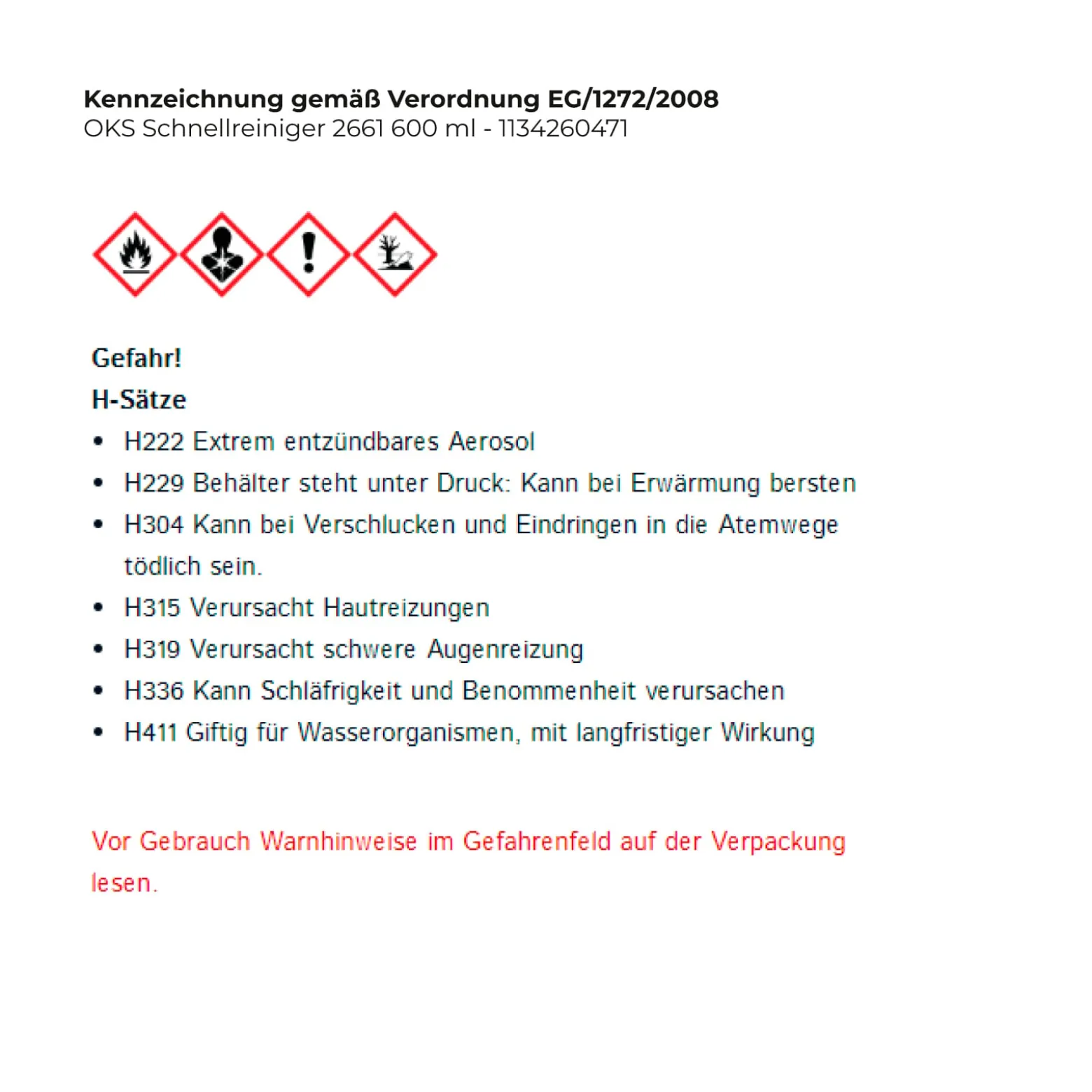 OKS Schnellreiniger 2661 600 ml - 1134260471