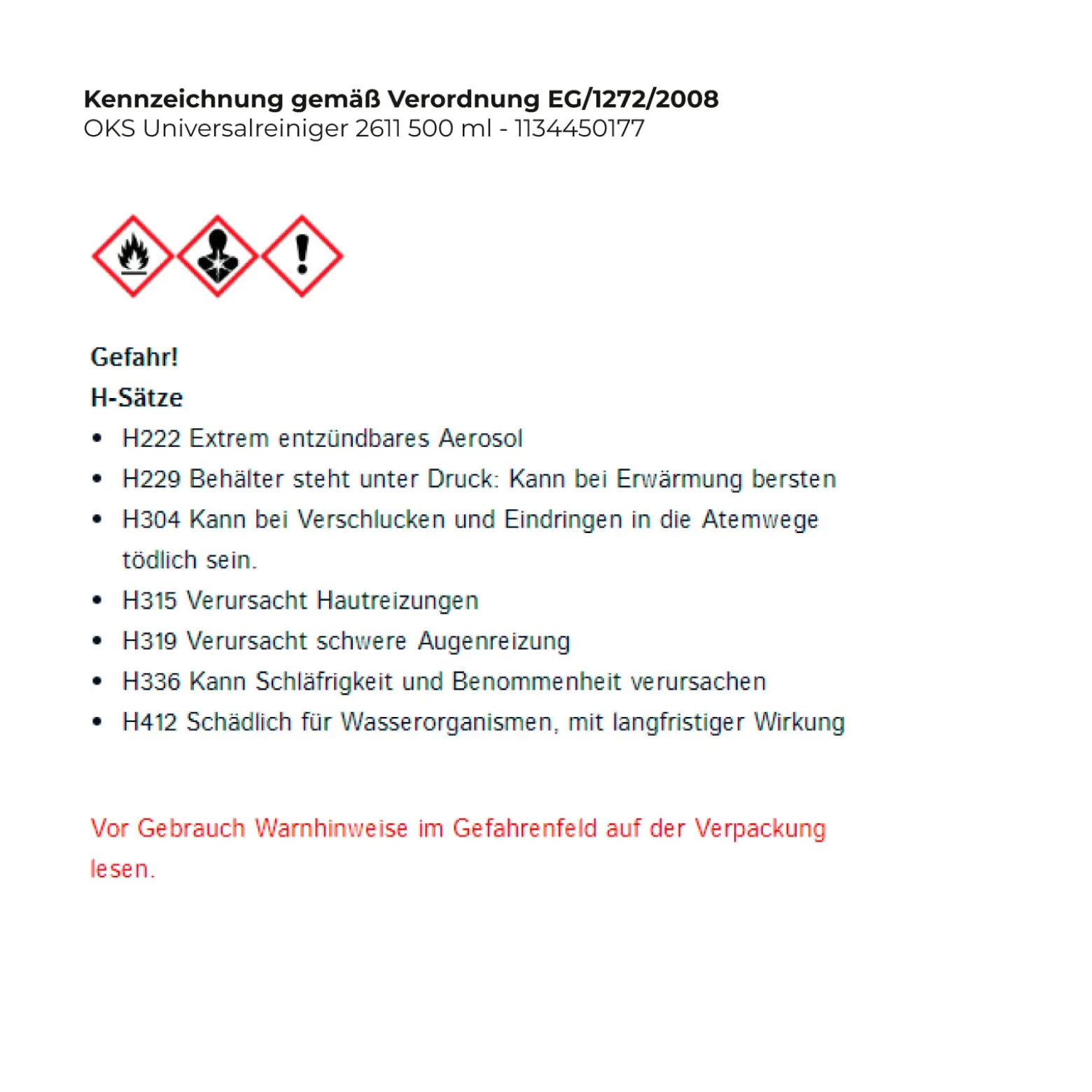 OKS Universalreiniger 2611 500 ml - 1134450177