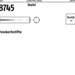 Passkerbstift ISO 8745 1,5x 10 Stahl 250 Stück