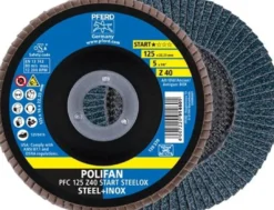 PFERD Fächerscheibe POLIFAN Z Ø 125 mm Körnung Z-40 konisch INOX Zirkonkorund - 69300934