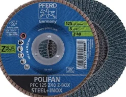 PFERD Fächerscheibe POLIFAN Z Ø 125 mm Körnung Z-40 konisch INOX Zirkonkorund - 69300934
