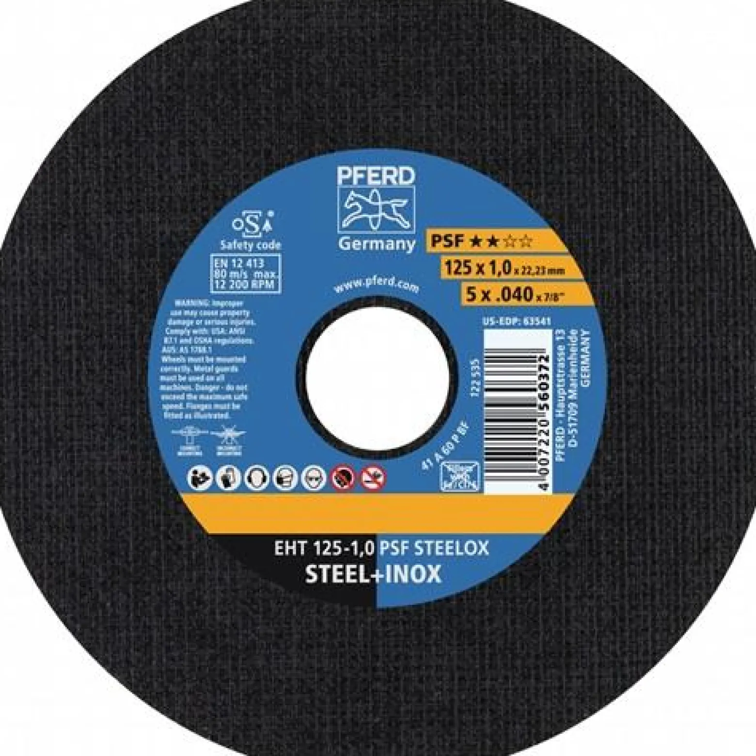PFERD Trennscheibe PSF STEELOX Ø 125 x 1,6 mm gerade - 61721121