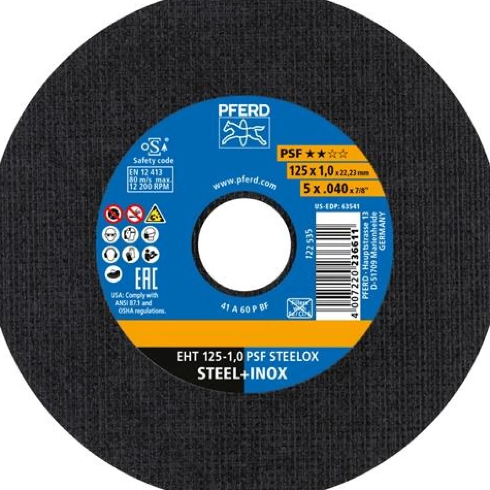 PFERD Trennscheibe PSF STEELOX Ø 125 x 1 mm gerade - 61721100