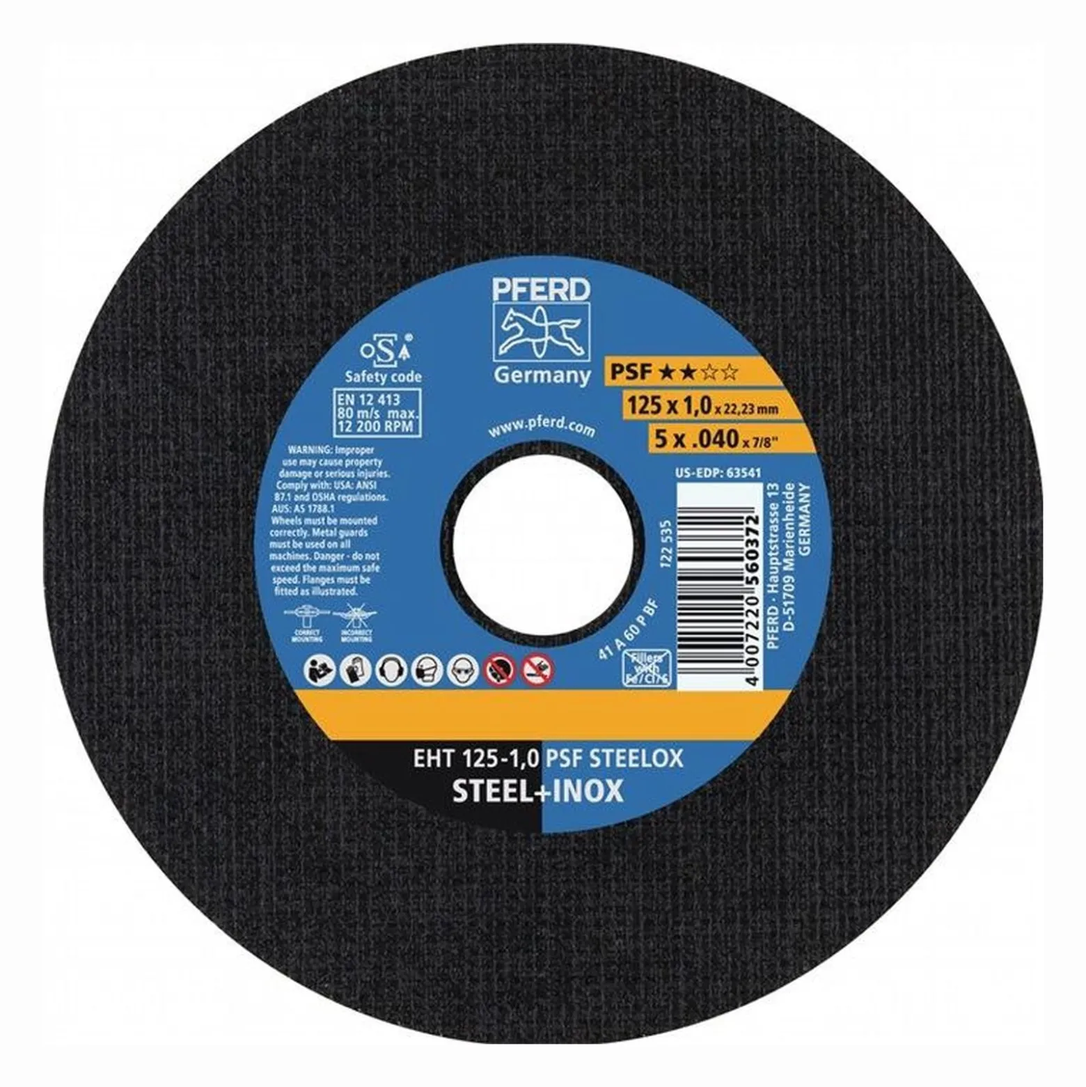 PFERD Trennscheibe PSF STEELOX Ø 125 x 1 mm gerade - 61721100