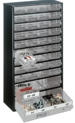 raaco Kleinteilemagazin B 306 x T 150 x H 552 mm Stahlblech mit Gummifüßen - 137430