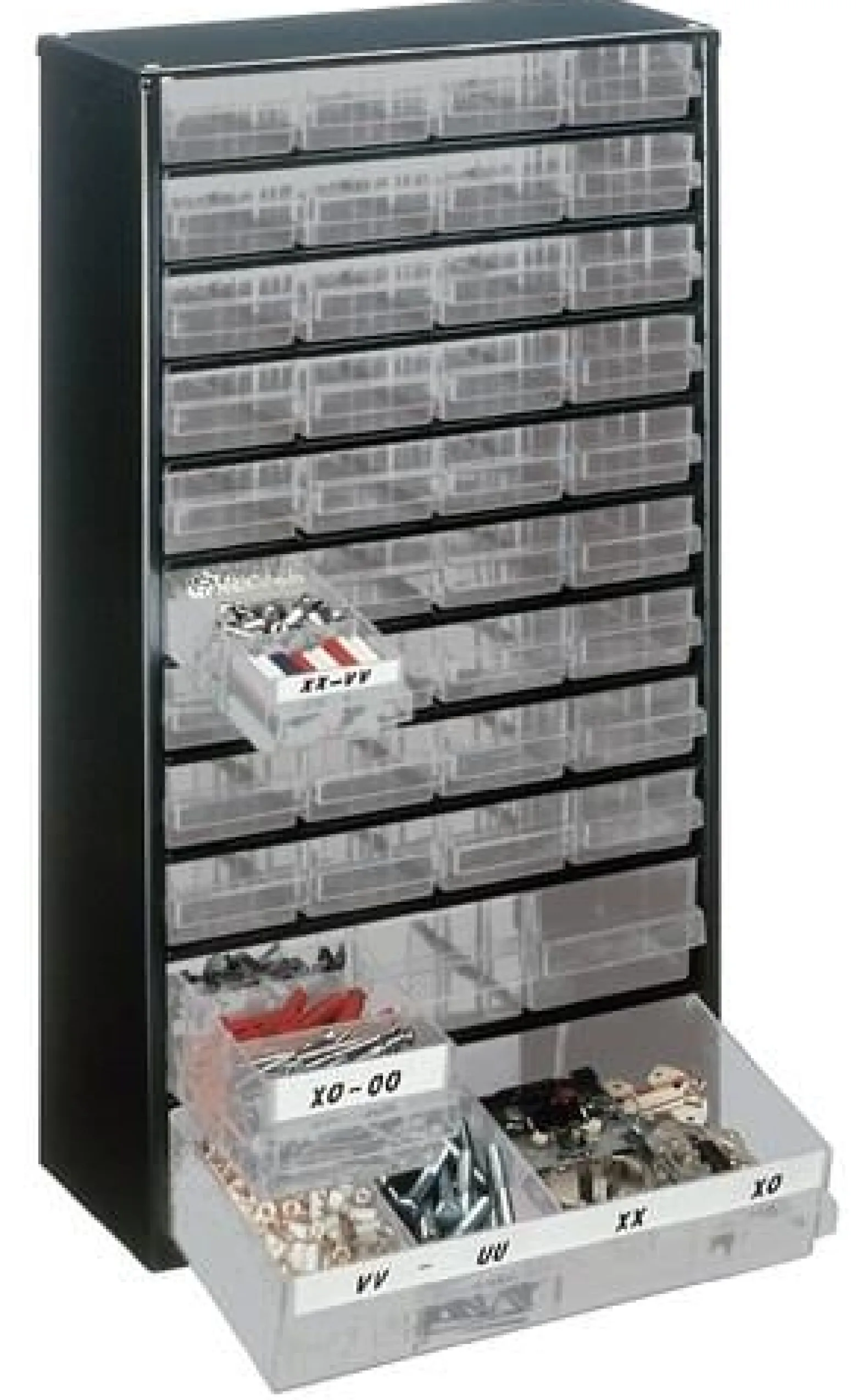 raaco Kleinteilemagazin B 306 x T 150 x H 552 mm Stahlblech mit Gummifüßen - 137430