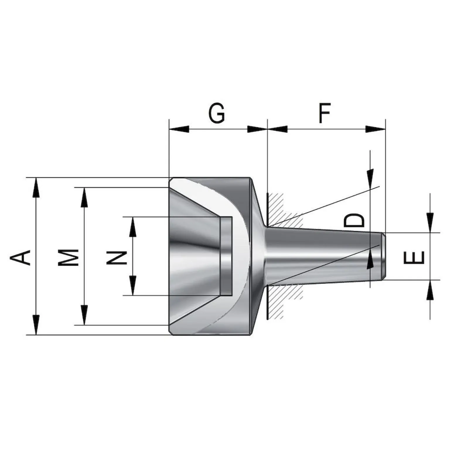 Röhm Auswechselbare Einsätze für mitlaufende Zentrierspitzen, Größe 106, B - 228621