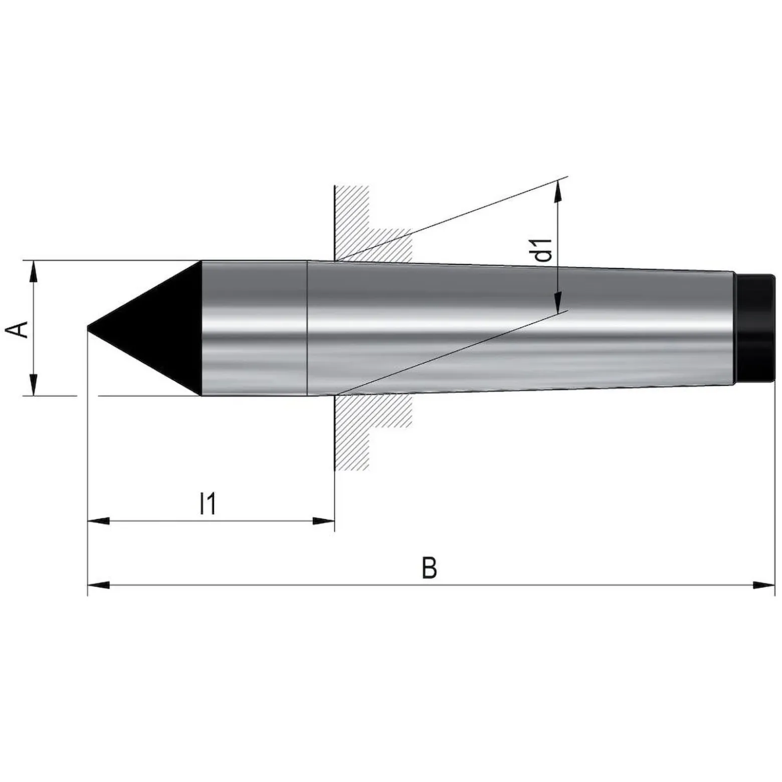 Röhm Feste Zentrierspitzen, Aufnahme MK 5, DIN 806, volle Spitze, nur geschliffen - 326816
