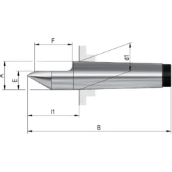 Röhm Feste Zentrierspitzen, Aufnahme MK 4, DIN 806, halbe Spitze Werkstoff: WS - 013871