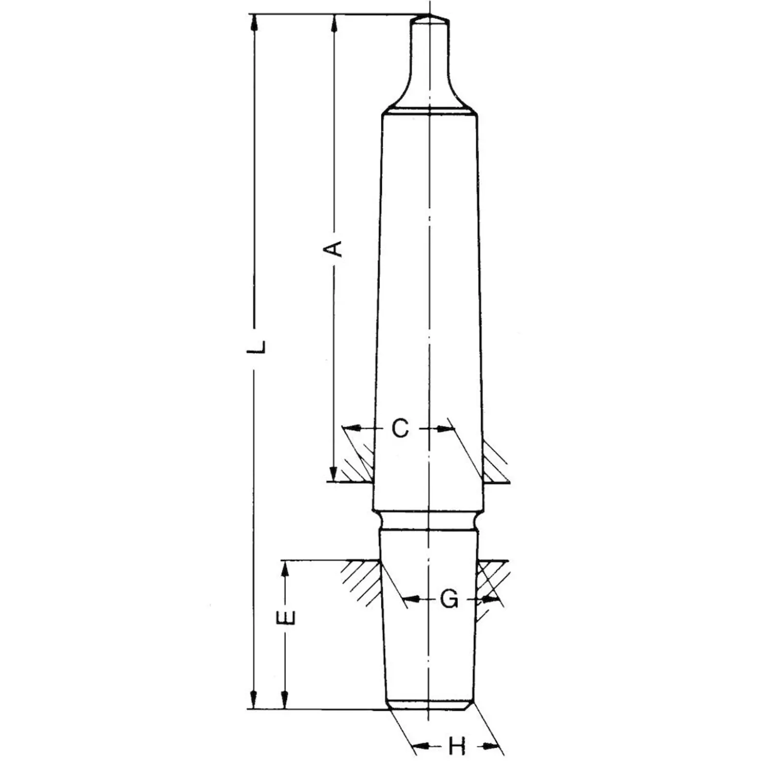 Röhm Kegeldorne mit Bohrfutterkegel DIN 238, MK 2, Aufnahme B16 - 014906
