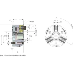 Röhm Kraftspannfutter DURO-A 400 Spitzverzahnung 90° Kurzkegelaufnahme - KK15 - 183719