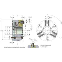 Röhm Kraftspannfutter DURO-A 400 Spitzverzahnung 90° Kurzkegelaufnahme - KK15 - 183719