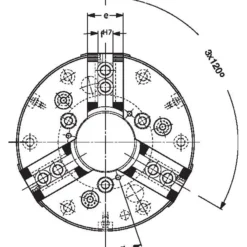 Röhm Kraftspannfutter KFD-HS 110, 3-Backen, Spitzverzahnung 90°, Zylindrische Zentrieraufnahme - 149406