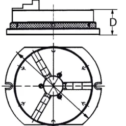 Röhm KRF 200, 3-Backen, mit Grundplatte, Gusskörper - 150599