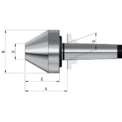 Röhm Mitlaufender Zentrierkegel, Aufnahme MK 2, Größe 171a, stumpf, 60° - 301616