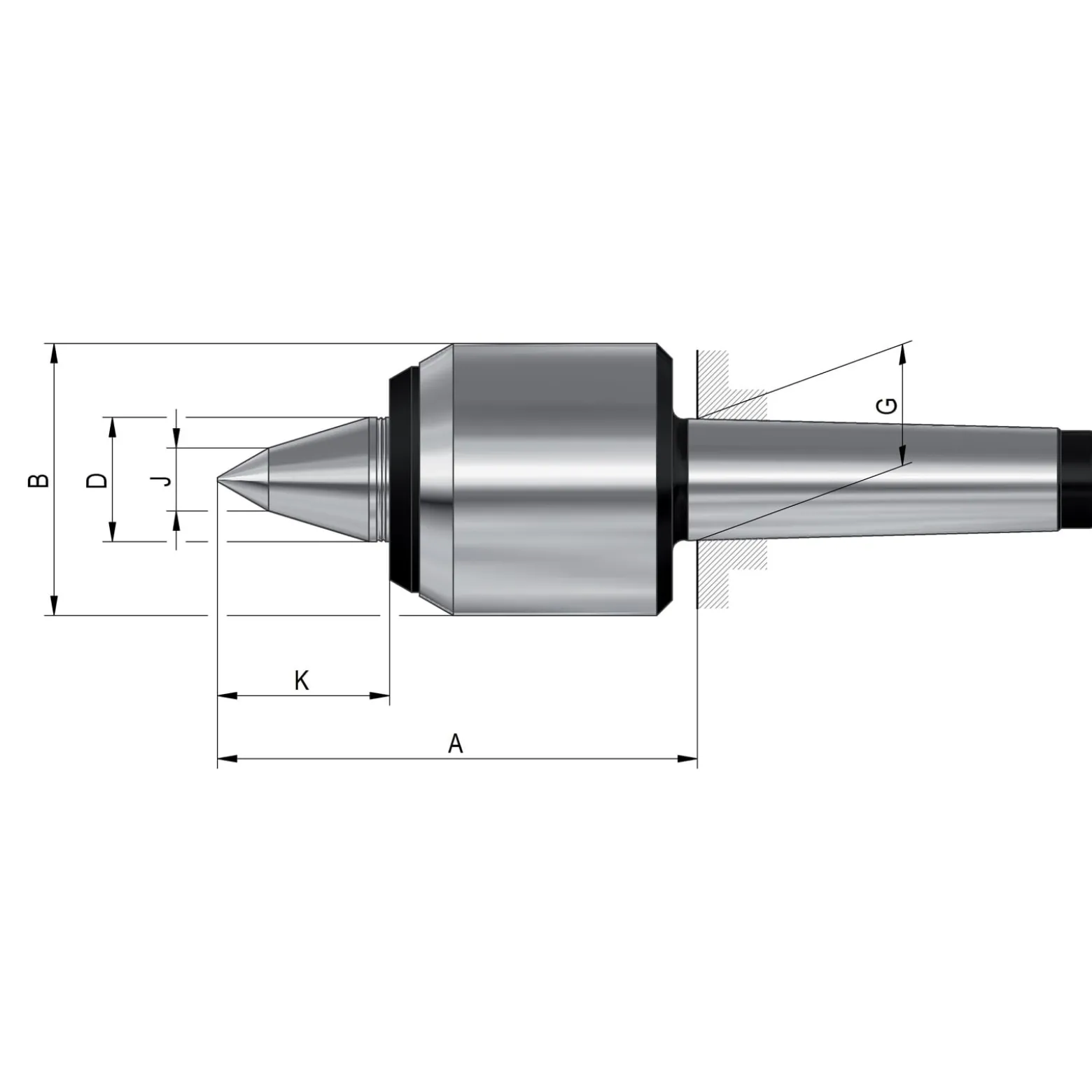 Röhm Mitlaufende Zentrierspitzen 60°, MK4, Größe 424, für hohe Belastunge - 303598