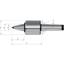 Röhm Mitlaufende Zentrierspitzen 60°, MK5, Größe 755, verlängerte NC-Spitze - 772392