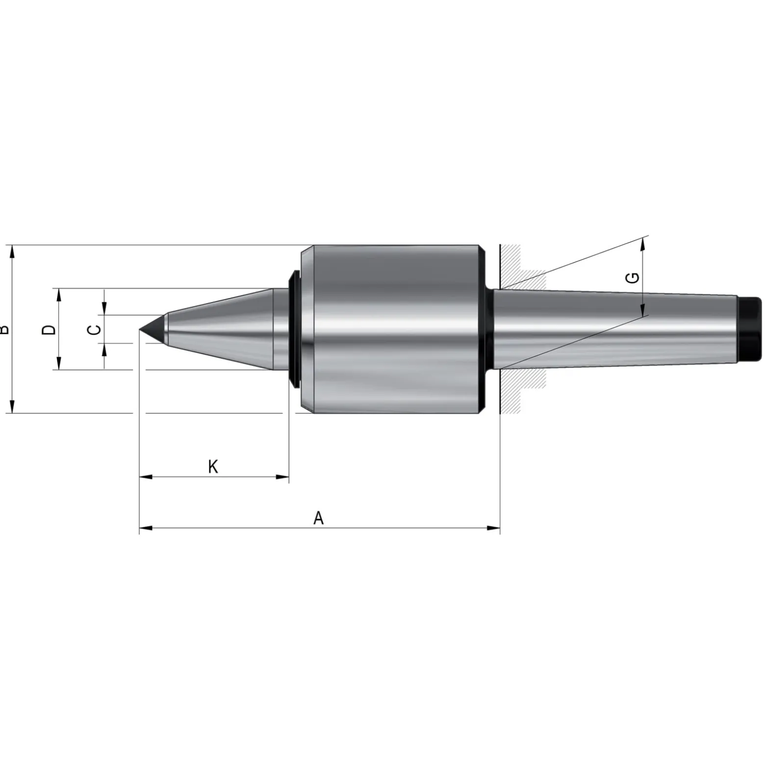 Röhm Mitlaufende Zentrierspitzen 60°, MK5, Größe 755, verlängerte NC-Spitze - 772392