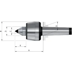 Röhm Mitlaufende Zentrierspitzen 60°, MK4, Größe 108, mit Hartmetalleinsatz - 093306