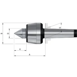 Röhm Mitlaufende Zentrierspitzen 60°, MK4, Größe 108, Genauigkeitsausführung - 082394
