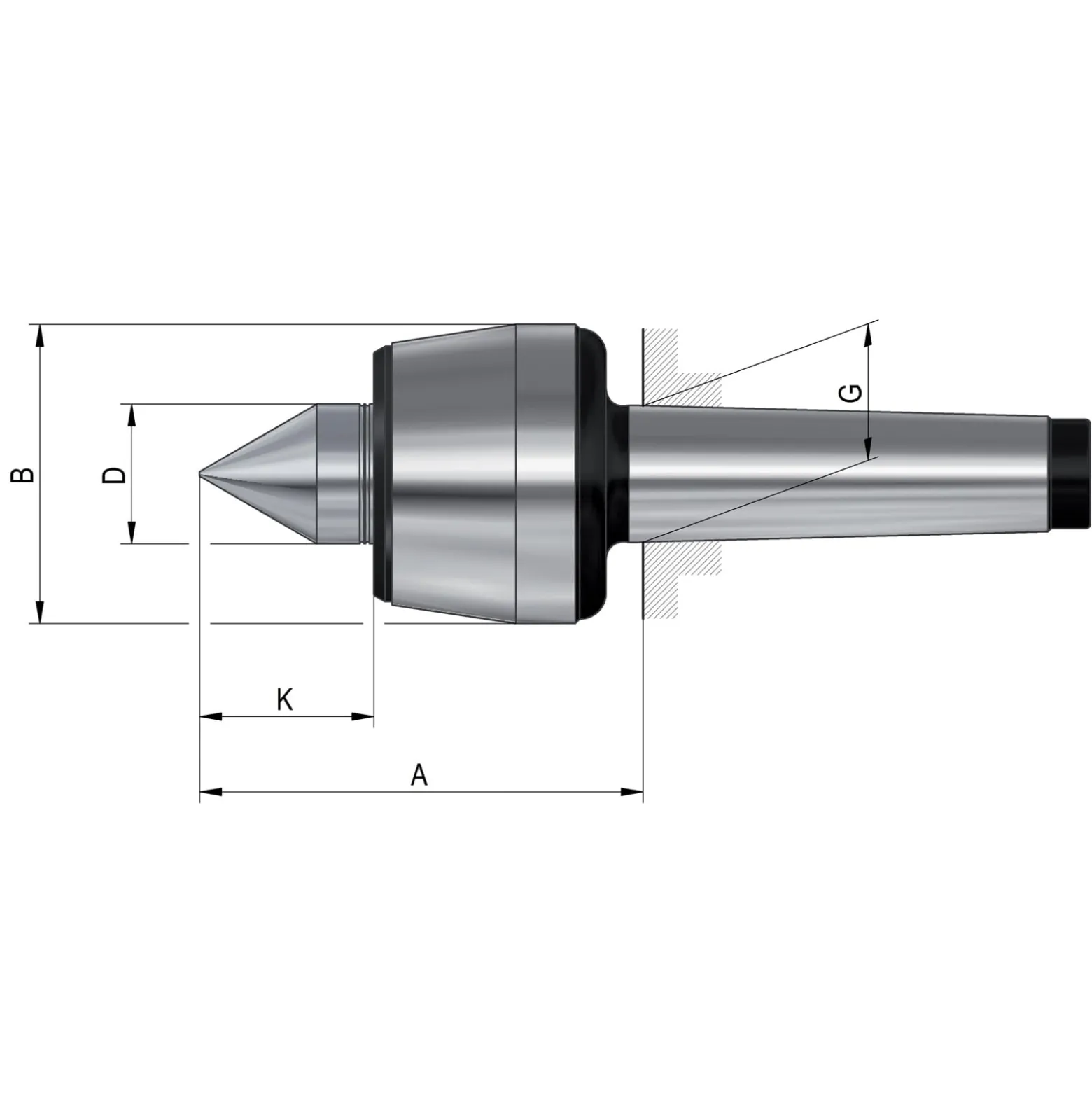 Röhm Mitlaufende Zentrierspitzen 60°, MK4, Größe 108, Genauigkeitsausführung - 082394